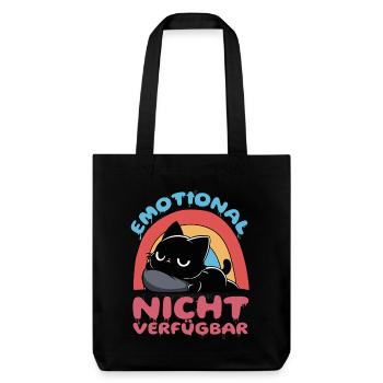 Emotional nicht verfügbar – schwarze Katze - Stanley/Stella recycelter Heavyweight Stoffbeutel - Schwarz - Vorne