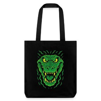 Angry lizard head in neon style - Stanley/Stella Heavyweight Recycled Tote Bag - black - Front