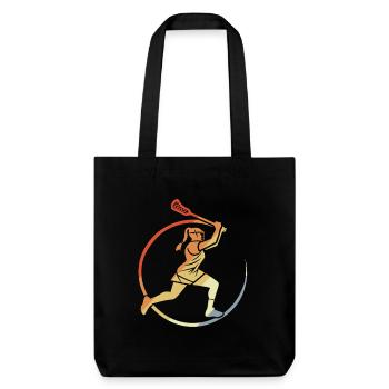 Frauen Lacrosse - Stanley/Stella recycelter Heavyweight Stoffbeutel - Schwarz - Vorne