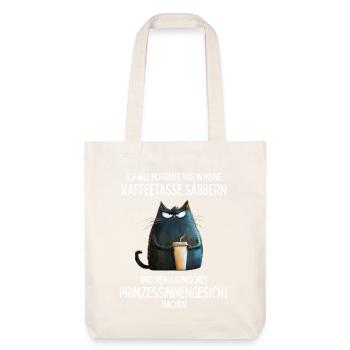 Ich will nur in meine Kaffeetasse sabbern - Stanley/Stella recycelter Heavyweight Stoffbeutel - Naturweiß - Vorne