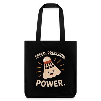 Speed Precision Power – Badminton - Stanley/Stella Heavyweight Recycled Tote Bag - black - Front