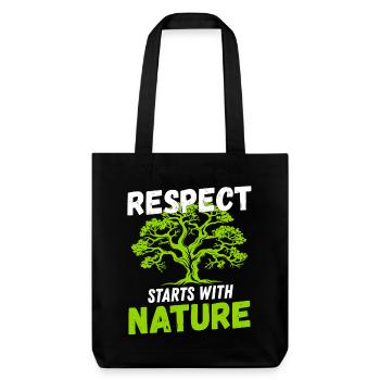 Le respect commence par la conservation de la nature Protection du climat - Tote bag épais recyclé Stanley/Stella - noir - Devant