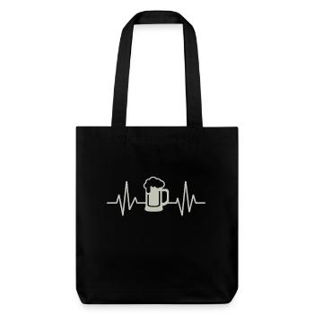 Heartbeat beer mug - Stanley/Stella Heavyweight Recycled Tote Bag - black - Front