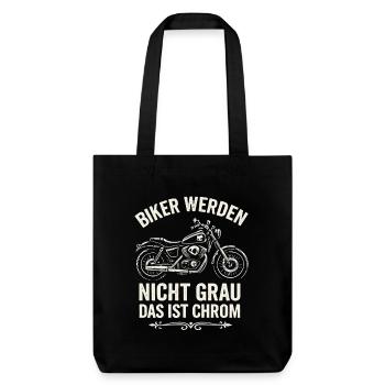Les motards ne deviennent pas gris - c’est le chrome ! - Tote bag épais recyclé Stanley/Stella - noir - Devant
