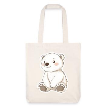 Polar Bear Illustration – Arctic Animal Motif - Stanley/Stella Heavyweight Recycled Tote Bag - natural white - Front