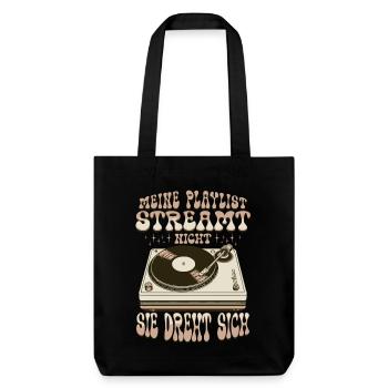 Schallplatten Turntable T-Shirt - Stanley/Stella Heavyweight Recycled Tote Bag - black - Front