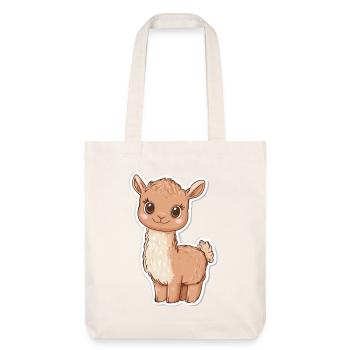 Lama Alpaka Llama Tier Geschenk - Stanley/Stella recycelter Heavyweight Stoffbeutel - Naturweiß - Vorne