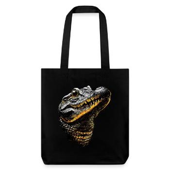 Krokodil Alligator Reptilien Kroko Liebe Krokodile - Stanley/Stella recycelter Heavyweight Stoffbeutel - Schwarz - Vorne