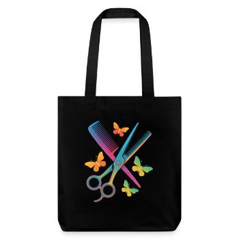 Coiffeur Ciseaux Peigne Papillon - Tote bag épais recyclé Stanley/Stella - noir - Devant
