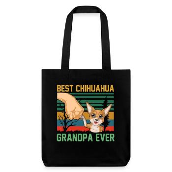 Bestes Chihuahua Opa Ever Grafik T-Shirt - Stanley/Stella recycelter Heavyweight Stoffbeutel - Schwarz - Vorne