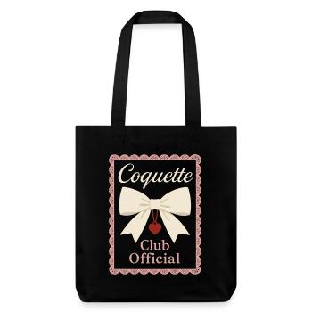 Coquette esthétique noeud motif girly pastel - Tote bag épais recyclé Stanley/Stella - noir - Devant