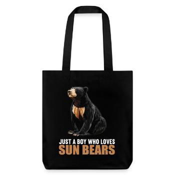 Sun Bear Malaienbär - Stanley/Stella recycelter Heavyweight Stoffbeutel - Schwarz - Vorne