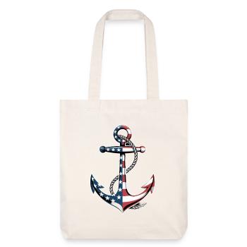  Patriotic Anchor Boat Captain Independence Day - Stanley/Stella recycelter Heavyweight Stoffbeutel - Naturweiß - Vorne