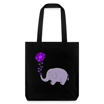 Mignon éléphant fleur magie - Tote bag épais recyclé Stanley/Stella - noir - Devant