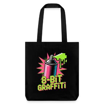 8-Bit Graffiti Pop Culture Retro Video Game - Stanley/Stella Heavyweight Recycled Tote Bag - black - Front
