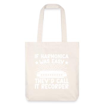 Harmonica musican était facile ils appellent enregistreur - Tote bag épais recyclé Stanley/Stella - blanc cassé - Devant