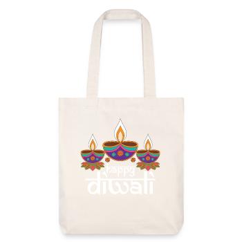 Joyeuse fête des lumières de Diwali - Tote bag épais recyclé Stanley/Stella - blanc cassé - Devant