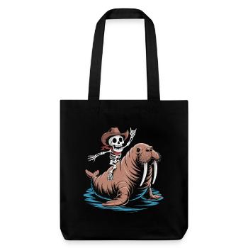 Cow-boy squelette sur morse - Tote bag épais recyclé Stanley/Stella - noir - Devant