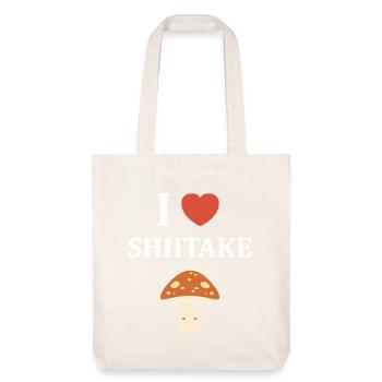 J’aime Shiitake champignon kawaii - Tote bag épais recyclé Stanley/Stella - blanc cassé - Devant