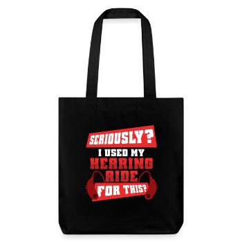 Deaf Deaf Hearing Impairment - Stanley/Stella Heavyweight Recycled Tote Bag - black - Front
