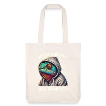 Bonjour caméléon de glace très mince drôle - Tote bag épais recyclé Stanley/Stella - blanc cassé - Devant