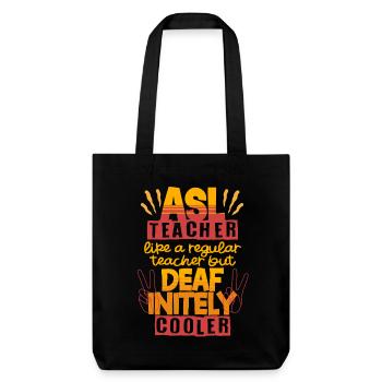 ASL Lehrer Enseignant d’ASL sourd - Tote bag épais recyclé Stanley/Stella - noir - Devant