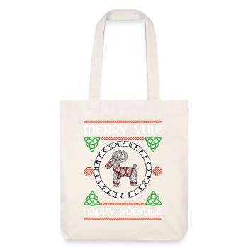 Yuletide Season Merry Yule Happy Solstice - Stanley/Stella Heavyweight Recycled Tote Bag - natural white - Front