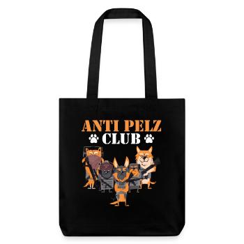 Tierschutz ANTI PELZ CLUB Anti Fur Lustig - Stanley/Stella recycelter Heavyweight Stoffbeutel - Schwarz - Vorne