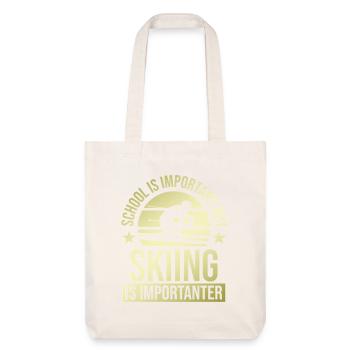 L’école est importante Le ski plus important - Tote bag épais recyclé Stanley/Stella - blanc cassé - Devant