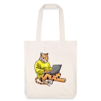 Ordinateur portable Tiger - Tote bag épais recyclé Stanley/Stella - blanc cassé - Devant