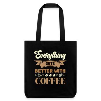 Le café rend tout meilleur - Tote bag épais recyclé Stanley/Stella - noir - Devant