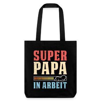 Soon dad SUPER DADDY IN WORK Funny - Stanley/Stella Heavyweight Recycled Tote Bag - black - Front