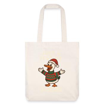 Nur eine festliche Weihnachtsgans - Stanley/Stella recycelter Heavyweight Stoffbeutel - Naturweiß - Vorne