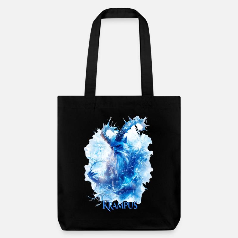 Krampus Eisblau – Mystisches Wintermotiv Folklore - Tote bag épais recyclé Stanley/Stella - noir