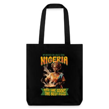 Nigerianische Schwiegermutter Nigeria - Stanley/Stella recycelter Heavyweight Stoffbeutel - Schwarz - Vorne