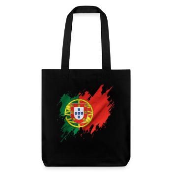 Portugal flag, torn style - Stanley/Stella Heavyweight Recycled Tote Bag - black - Front