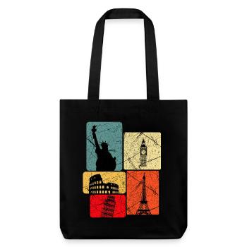 World trip - Stanley/Stella Heavyweight Recycled Tote Bag - black - Front