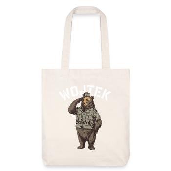 Wojtek Entdecker Bär - Stanley/Stella recycelter Heavyweight Stoffbeutel - Naturweiß - Vorne