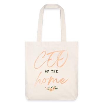 CEO of the Home Floral Typography - Stanley/Stella Heavyweight Recycled Tote Bag - natural white - Front