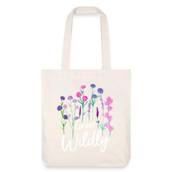Wachse Wildblumen-Design - Stanley/Stella recycelter Heavyweight Stoffbeutel - Naturweiß - Vorne