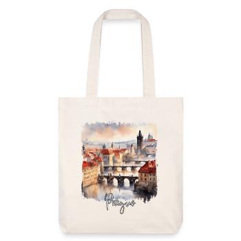 Aquarelle de Prague, Prague République tchèque - Tote bag épais recyclé Stanley/Stella - blanc cassé - Devant
