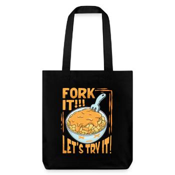 Mac n Cheese Fork It - Stanley/Stella recycelter Heavyweight Stoffbeutel - Schwarz - Vorne