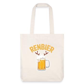 Cruche de renne avec bois - Tote bag épais recyclé Stanley/Stella - blanc cassé - Devant