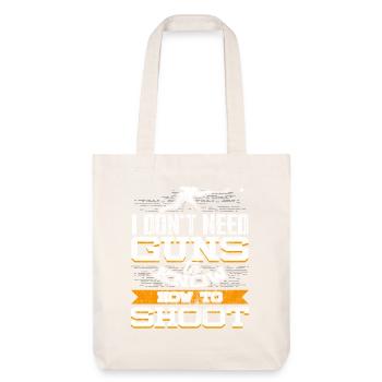 Lacrosse Humor I Know How to Shoot Without Guns - Stanley/Stella Heavyweight Recycled Tote Bag - natural white - Front