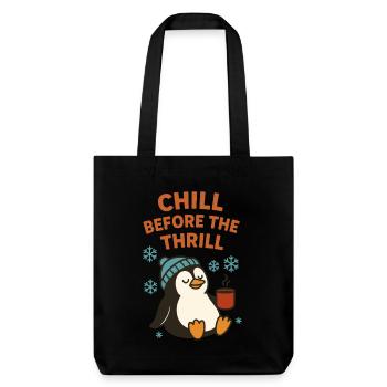 Noël Chill Before The Thrill Holiday Penguin - Tote bag épais recyclé Stanley/Stella - noir - Devant