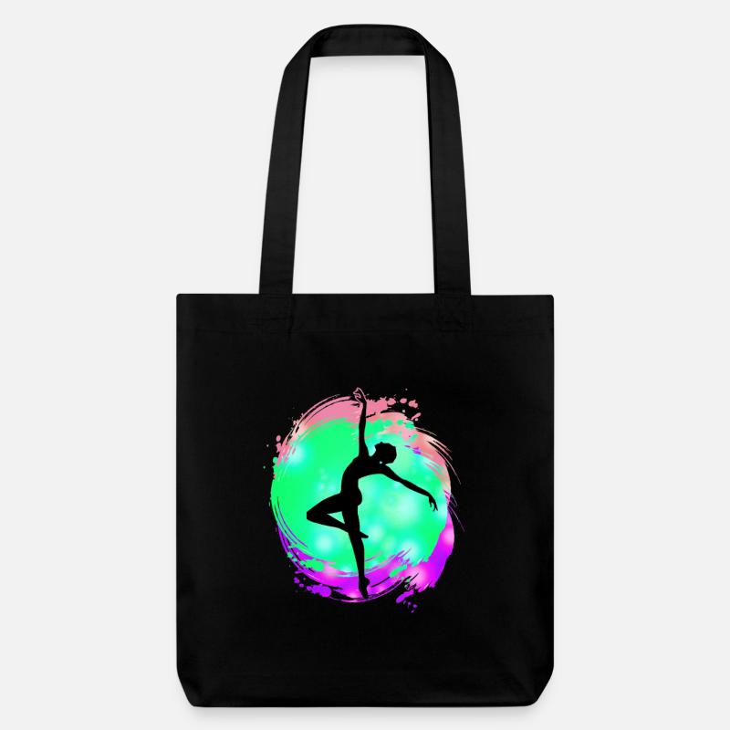 Silhouette de danseuse néon éclaboussure - Tote bag épais recyclé Stanley/Stella - noir