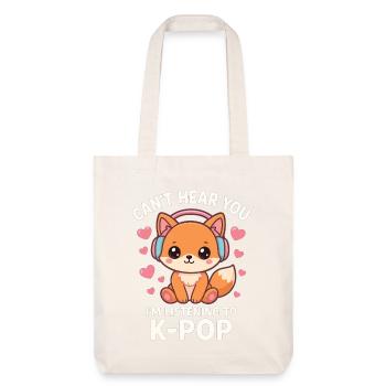 Kawaii Fox Loves K-Pop - Stanley/Stella recycelter Heavyweight Stoffbeutel - Naturweiß - Vorne