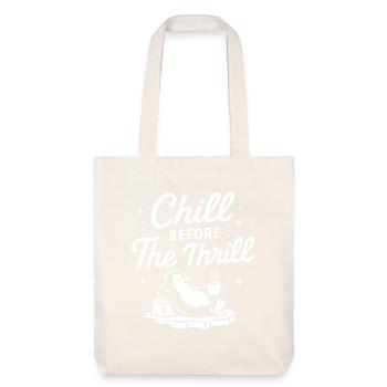 Chill Before The Thrill Penguin Noël amusant - Tote bag épais recyclé Stanley/Stella - blanc cassé - Devant