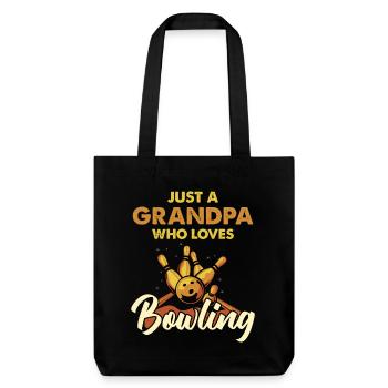 Großvater liebt Bowling Motiv - Stanley/Stella recycelter Heavyweight Stoffbeutel - Schwarz - Vorne