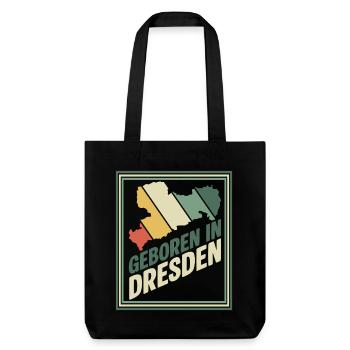 Geboren in Dresden Retro - Stanley/Stella recycelter Heavyweight Stoffbeutel - Schwarz - Vorne